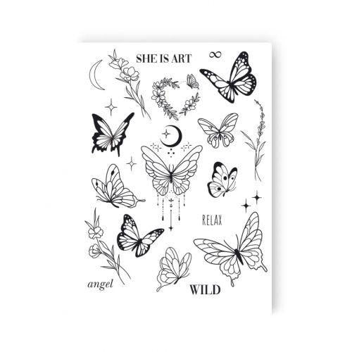 FunToysi: "butterflies and flowers" tattoo (ts271195238048)